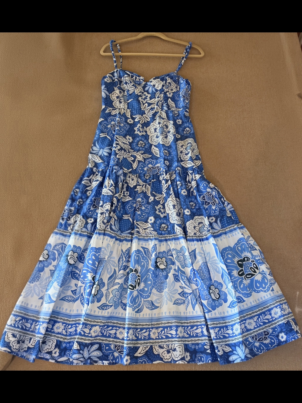 Beautifull FARM Rio Blue and White Floral Maxi Dress size S- excellent condition - Picture 7 of 10